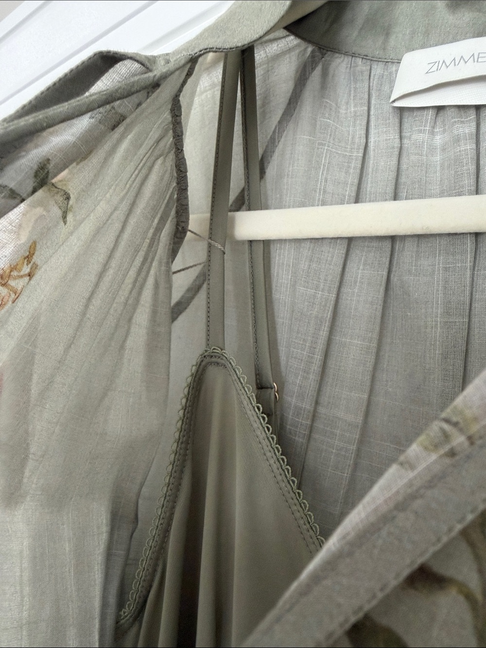 Zimmermann Boho Floral Dress in Sage Green - Picture 12 of 12